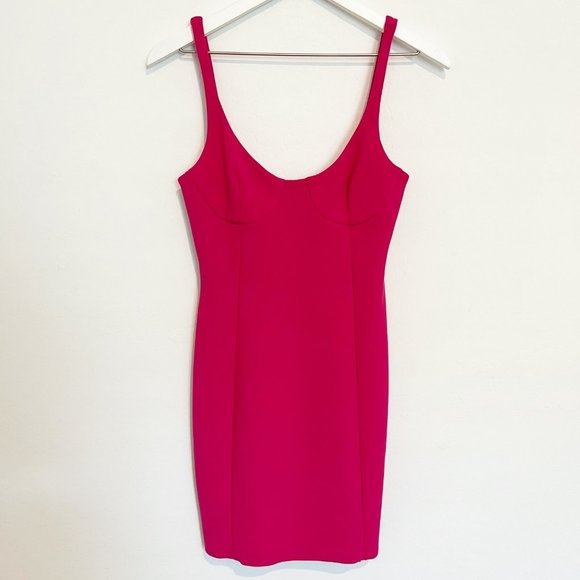 NWT BEC & BRIDGE amelie short mini dress magenta neon pink bodycon new US size 4 - Picture 3 of 10